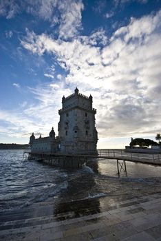 famous fortification called Torre de Belem in Lisbon