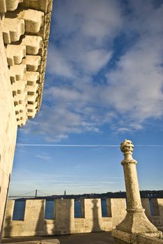 famous fortification called Torre de Belem in Lisbon