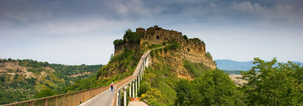 Civita di Bagnoregio, small town falling down because of erosion near Rome, Italy.