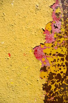 old rusty iron surface with paint stripped