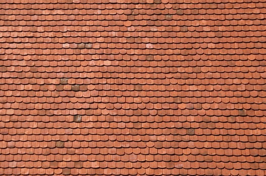 orange roof tiles close up detail