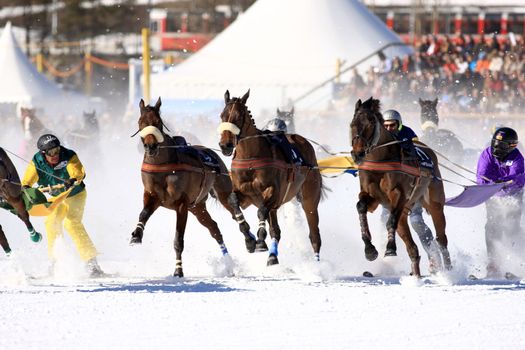 World exclusive skikjoering in St. Moritz, Switzerland