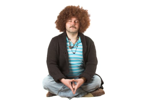 Hippie meditating