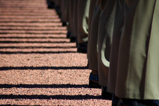 detail photo of australian soldiers standing in attention