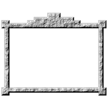 3d stone frame isolated in white