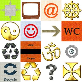 Set of 16 various icons