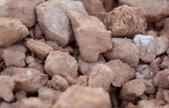 Small lumps of clay - the raw material of pottery production