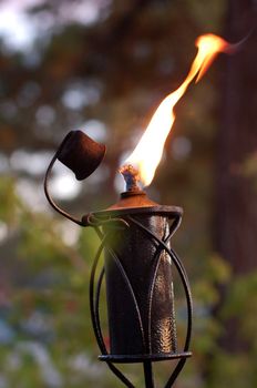 An isolated shot of a candle burning