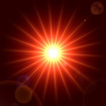 abstract lens flare light over red background