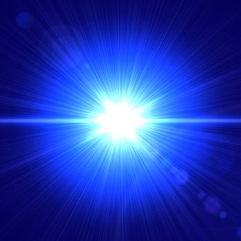 abstract lens flare light over blue background