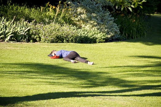 A hot sunny day at the park and a pleasant time to take five