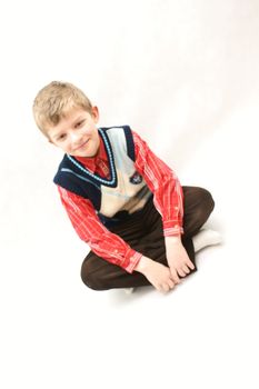 Young boy in white background