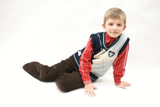 Young boy in white background