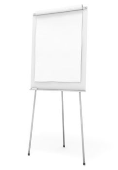 Blank flipchart against a white background