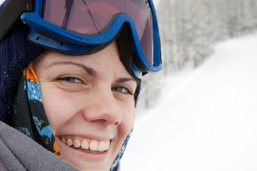 Portrait of a smiling female skier