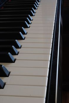 photo of a piano keys (side view)