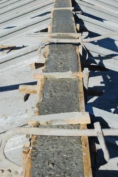 framework of house roof under construction