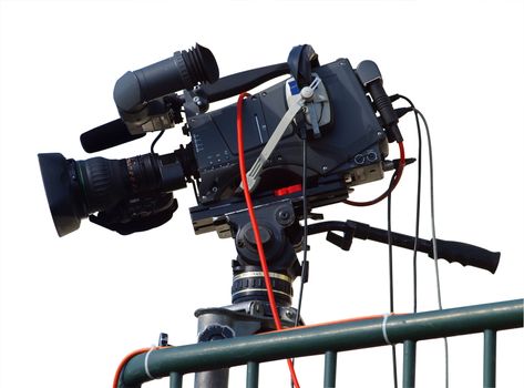 TV Camera isolated with clipping path         