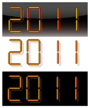 Logo 2011, digital numbers on a various backgrounds