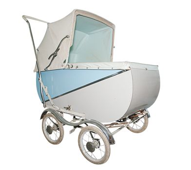 Antique Pram isolated with clipping path     