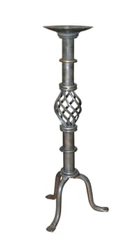 Antique Candle Holder isolated with clipping path       