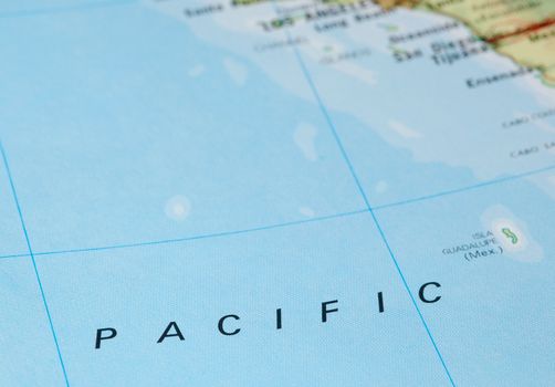 vast pacific ocean map and american shoreline