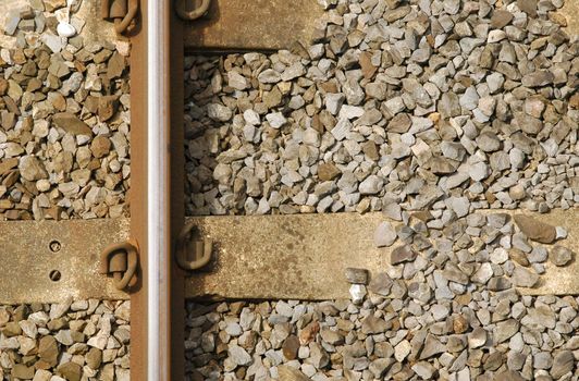 single railroad track background