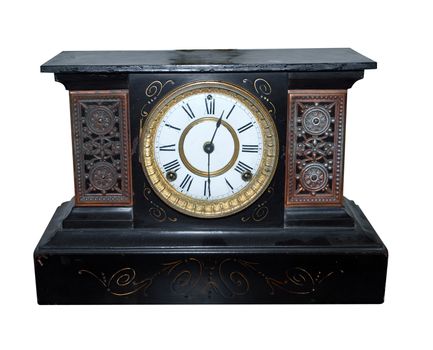 Antique Clock isolated with clipping path
        