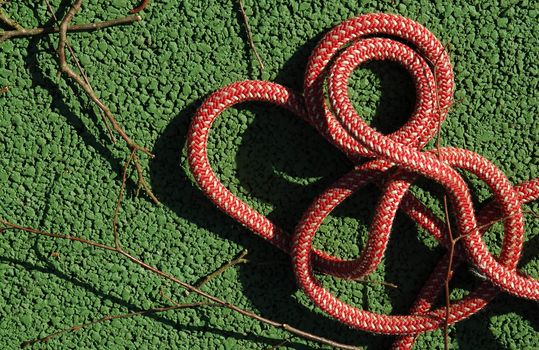 coil of rope on the ground