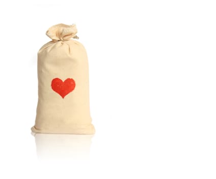 Sack with red heart