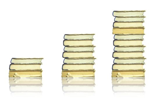 Books stacks isolated on white