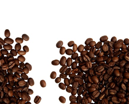 Coffee beans on white background