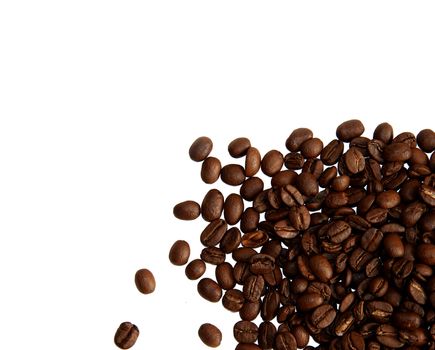 Coffee beans on white background