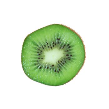 Green kiwi on white