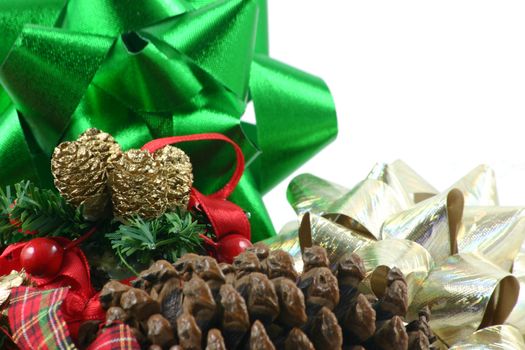 pine cones and bows  christmas decoration