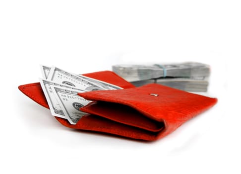 Money wallet red, happy shopping