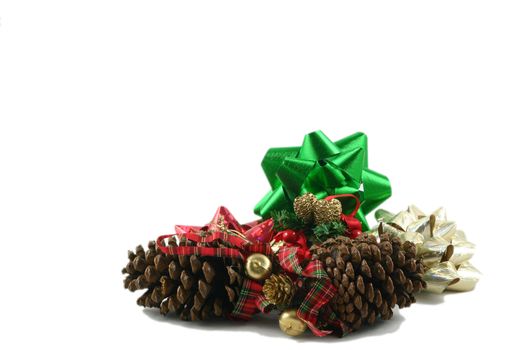 pine cones and bows  christmas decoration