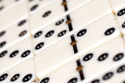 Tilted closeup  full frame take of domino stones
