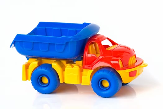 Truck toy car, isolated on a white background.