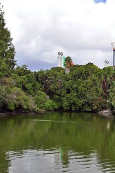 trees lake portugal park green reflection sunlight military outdoors