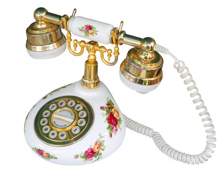 Floral Telephone isolated with clipping path         