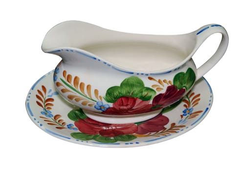 Antique Gravy Boat Set isolated with clipping path           