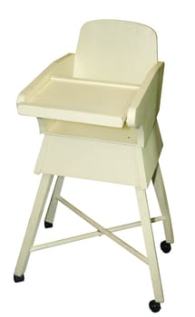 Vintage Highchair isolated with clipping path           