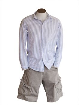 Male Shop Mannequin Wearing Shorts isolated with clipping path       