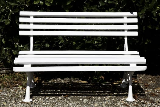 White bench made of wood, useful for concepts