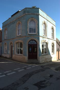 Traditional blue house