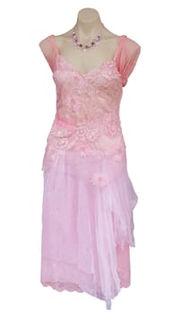 Pink Evening Dress isolated with clipping path            