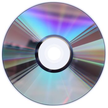 A CD / DVD disk isolated on white with four clipping paths. No scratches or dust.