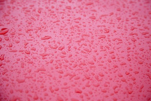 Polished surface of the car bonnet with water drops