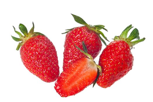 strawberries isolated on a white background